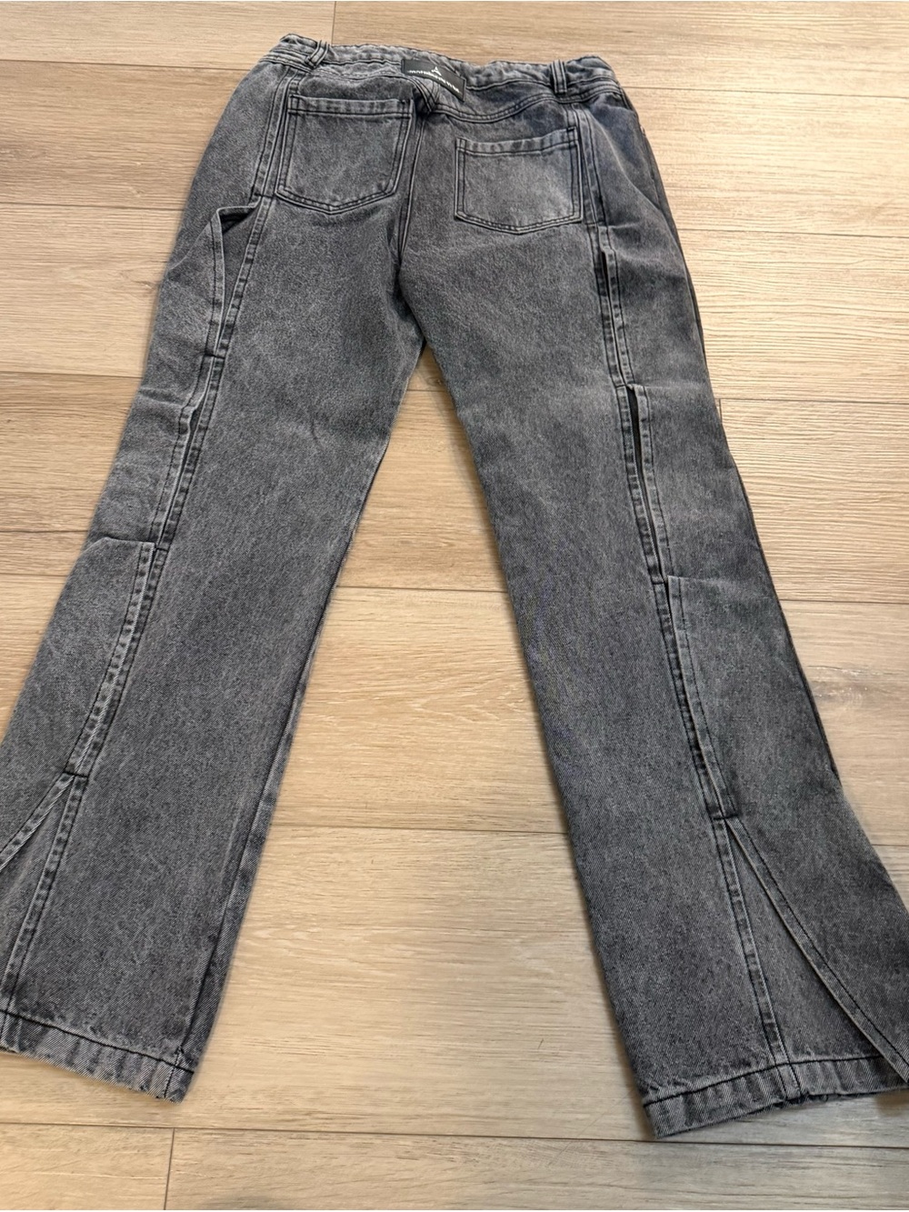 Maniere De Voir Washed Black Wide Leg Jeans - Picture 3 of 8